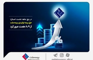 حق بیمه تولیدی بیمه‌ ملت از 8.9 همت عبور کرد