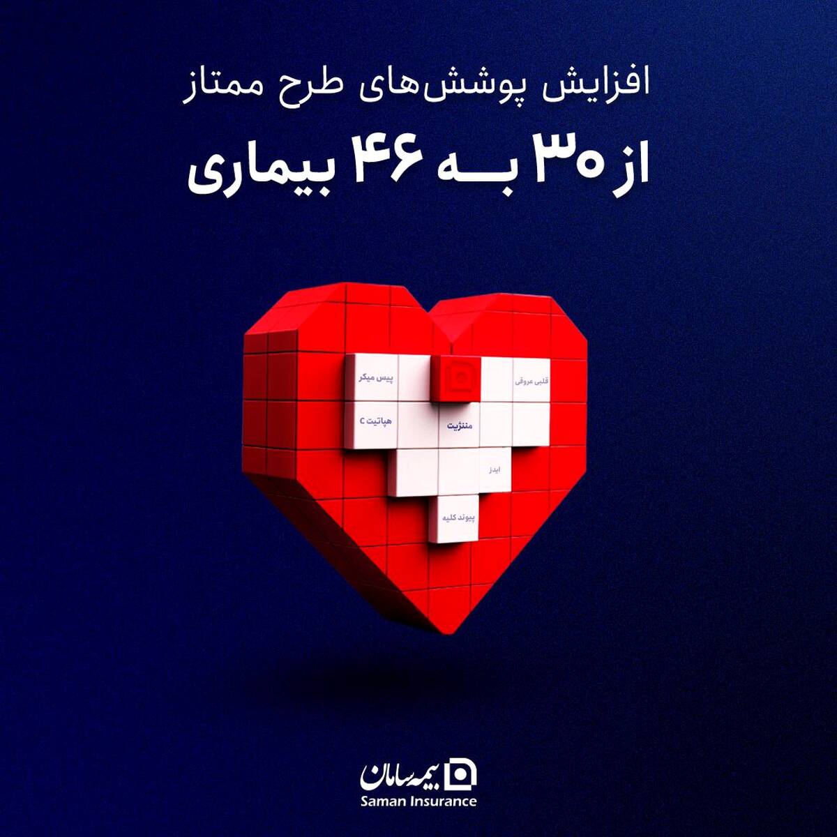 بیمه سامان پوشش بیمه‌ای امراض خاص "ممتاز" را به ۴۶ بیماری گسترش داد