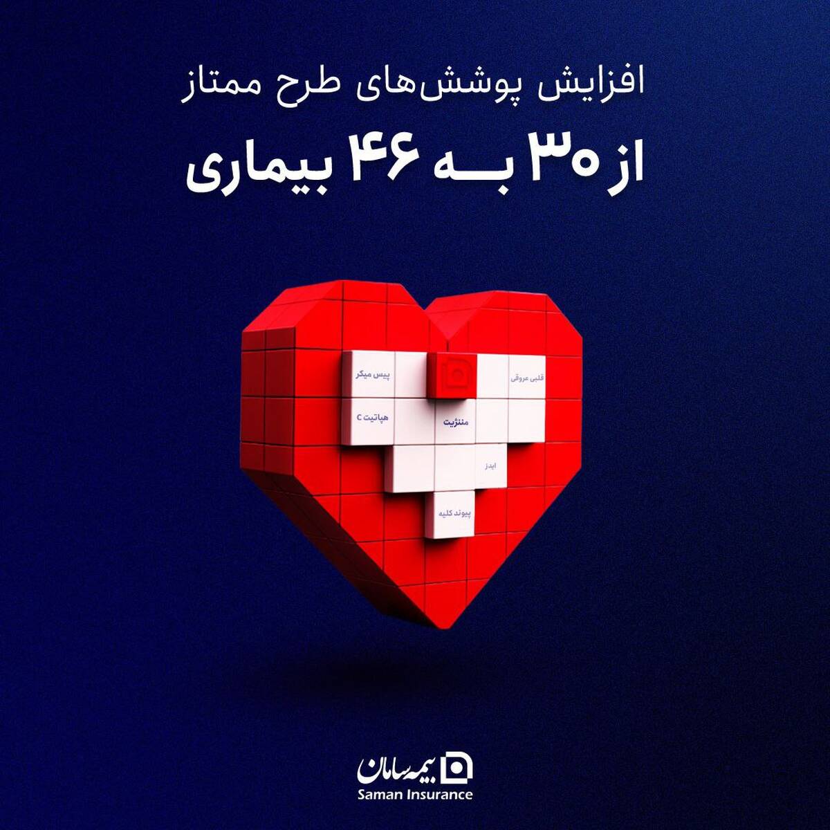 بیمه سامان پوشش بیمه‌ای امراض خاص "ممتاز" را به ۴۶ بیماری گسترش داد