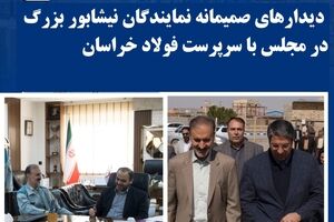 دیدارهای صمیمانه نمایندگان نیشابور بزرگ در مجلس با سرپرست فولاد خراسان