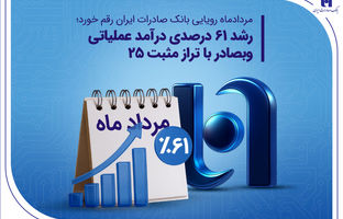 رشد ۶۱ درصدی درآمد عملیاتی وبصادر با تراز مثبت 25