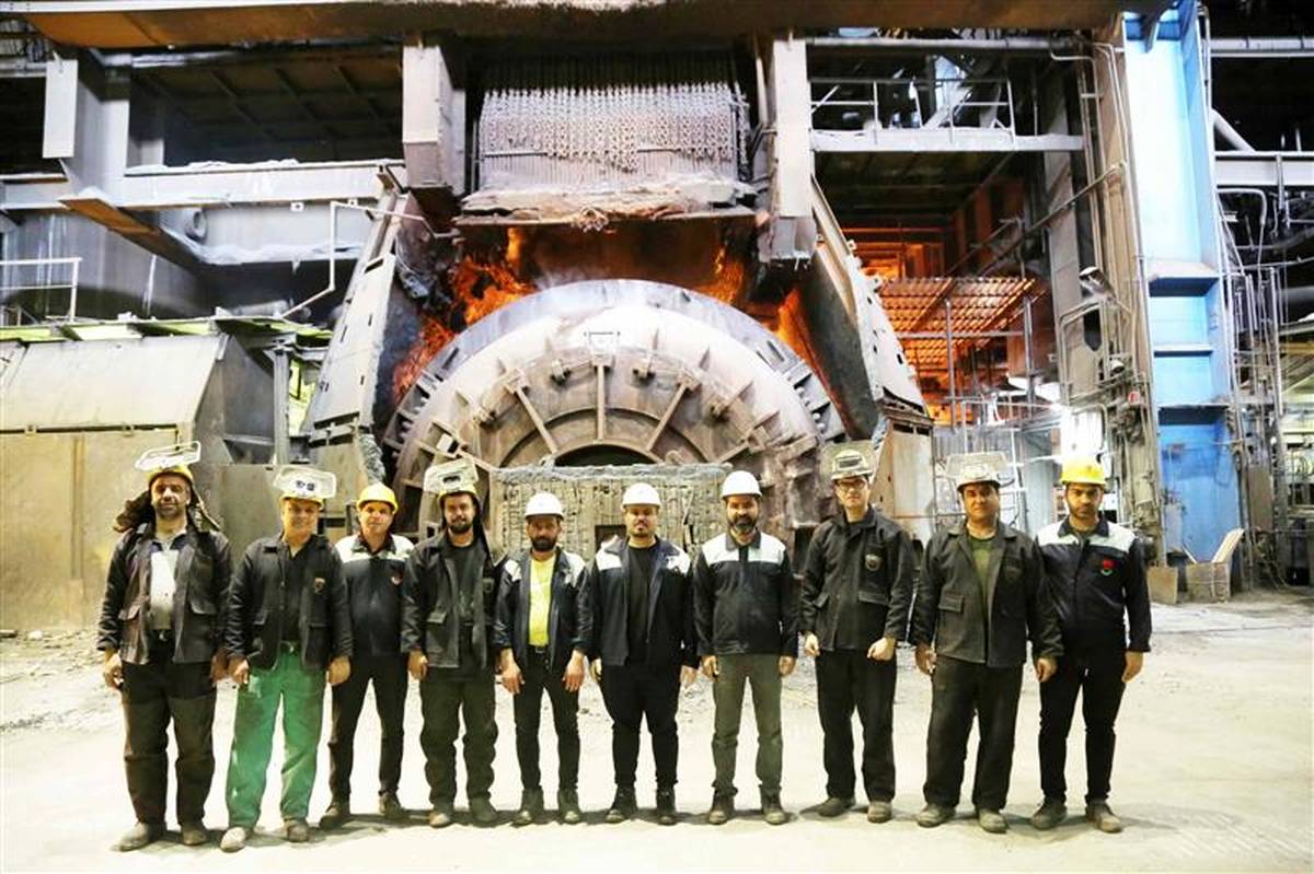 ثبت رکورد جدید نسوز کنورتور فولادسازی در ذوب آهن اصفهان