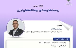 کارگاه آموزشی با عنوان: «ریسک‌ های صدور بیمه ‌نامه‌ های ارزی»