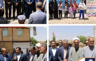 آئین کلنگ‌زنی مدرسه «شهدای بانک سپه» در روستای پرسبانج استان قزوین