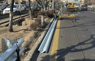 نوسازی و افزایش ایمنی گاردریل‌های بزرگراه شهید همت