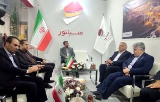 بازدید نماینده مردم اسدآباد در مجلس، رئیس هیأت عامل ایمیدرو و استاندار همدان از غرفه صبانور در نمایشگاه معدن غرب کشور