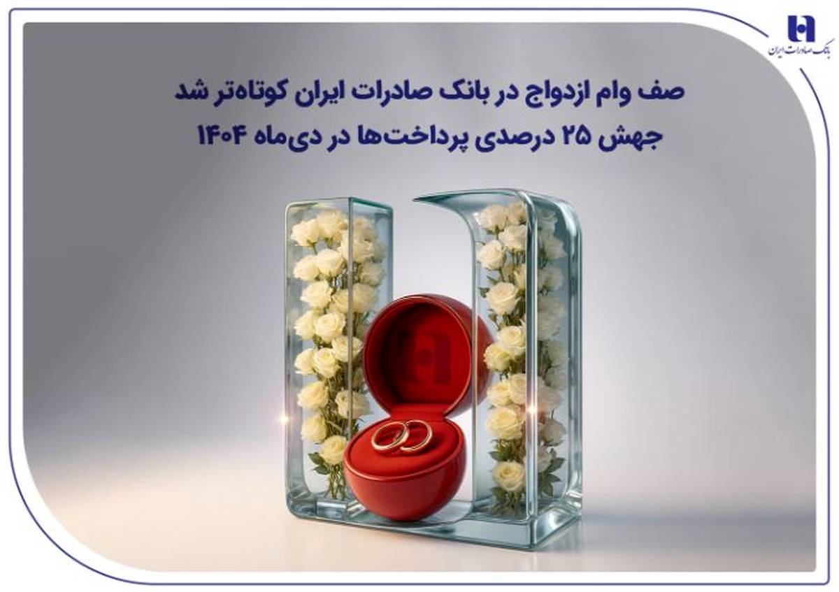 صف وام ازدواج در بانک صادرات ایران کوتاه‌تر شد؛ جهش ۲۵ درصدی پرداخت‌ها در دی‌ماه ۱۴۰۴