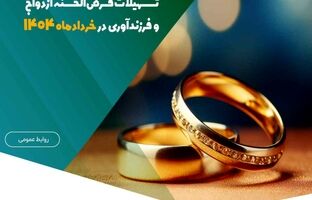 پرداخت بیش از ۱.۱۵۰ میلیارد ریال تسهیلات قرض‌الحسنه ازدواج و فرزندآوری در خردادماه ۱۴۰۴