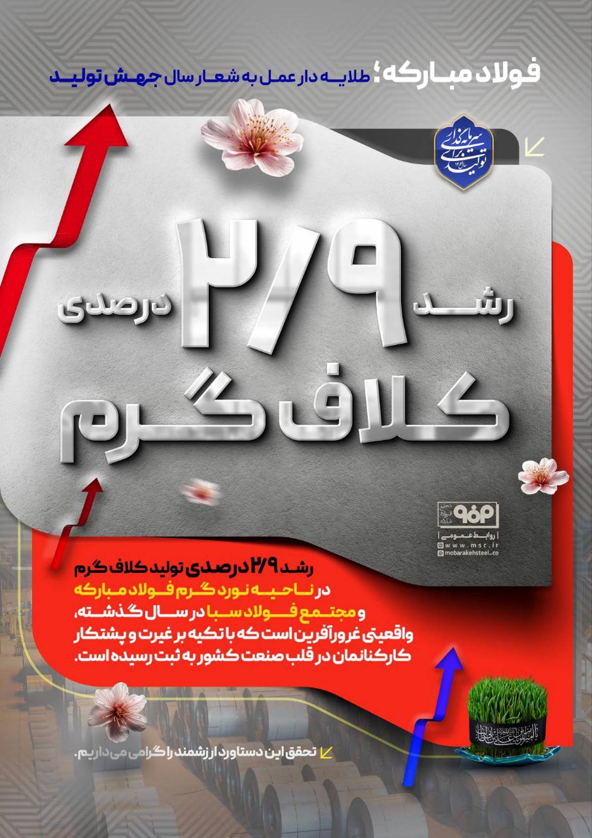 فولاد مبارکه؛ طلایه دار عمل به شعار سال جهش تولید