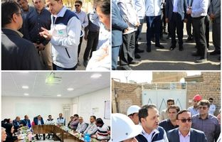 بازدید معاون توسعه و تکنولوژی فولاد سنگان، فرماندار تایباد و اعضای شورای شهر از پروژه تصفیه خانه و خط انتقال آب شهر تایباد