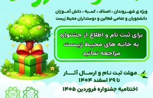 فراخوان مشارکت شهروندان منطقه ۱۹ در جشنواره «شهر سبز»