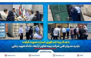 بازدید مدیران فنی شرکت بیمه تعاون از ابعاد حادثه بندر شهید رجایی