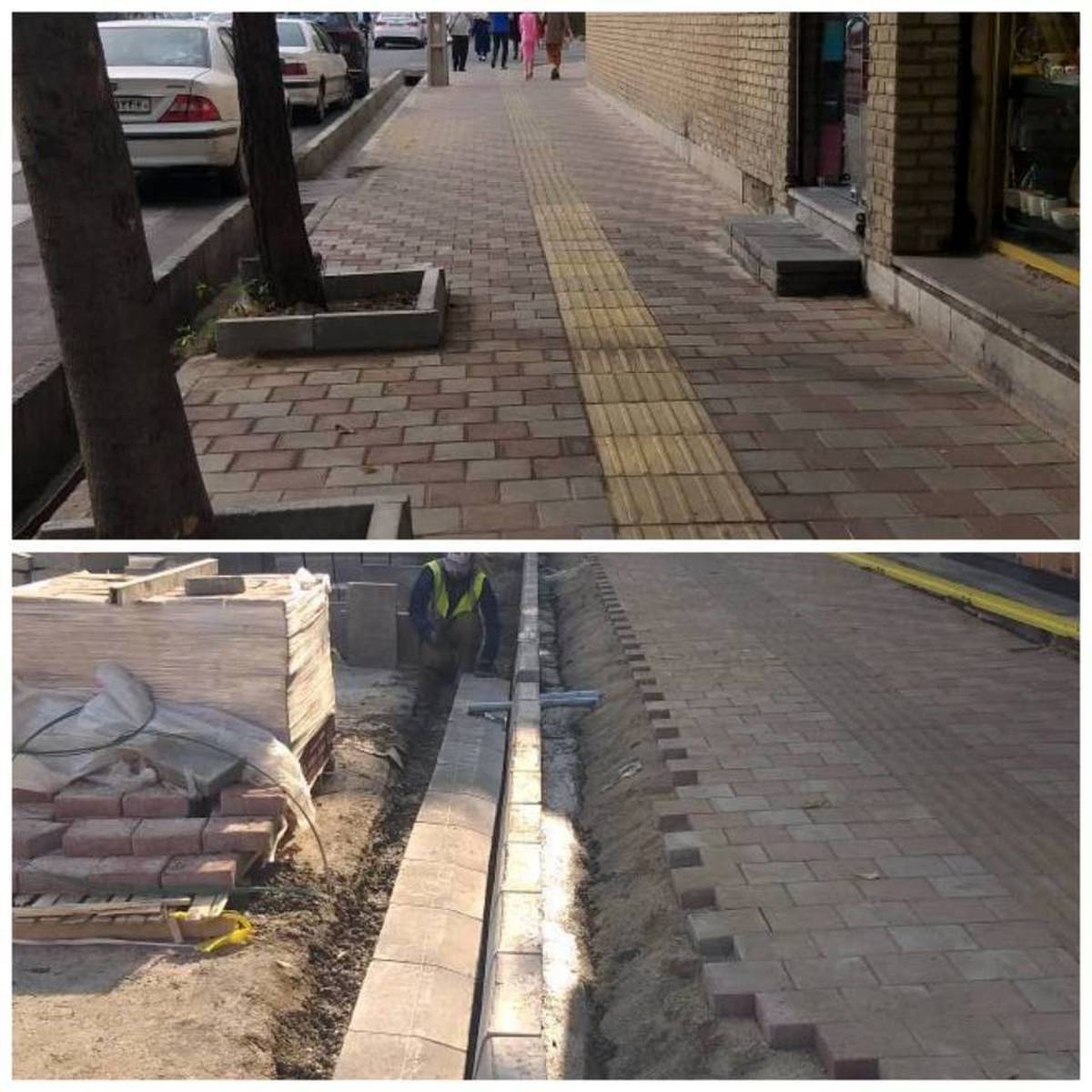 بهسازی و مناسب سازی پیاده رو خیابان شهید عظیمی محله بیمه