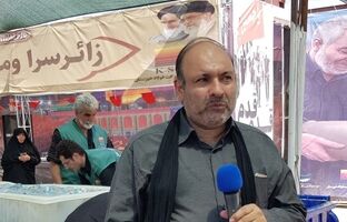 موکب شهدای فولاد خوزستان بزرگ ترین موکب مرز چذابه به صورت شبانه روزی پذیرای زائران اربعین است