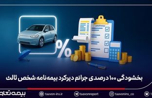 بخشودگی ۱۰۰ درصدی جرائم دیرکرد بیمه‌نامه شخص ثالث