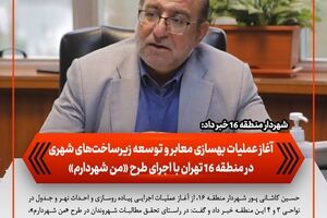 آغاز عملیات بهسازی معابر و توسعه زیرساخت‌های شهری در منطقه ۱۶ تهران با اجرای طرح «من شهردارم»
