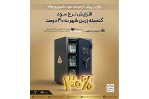 واریز پیش از موعد سود شهریورماه، افزایش نرخ سود «گنجینه زرین شهر» به ۳۰ درصد