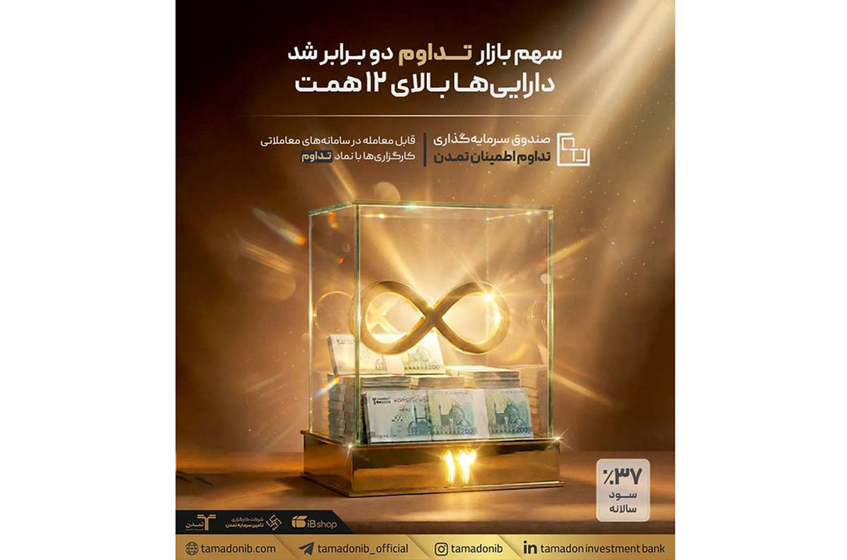 سهم بازار «تداوم» دو برابر شد / دارایی‌ها بالای ۱۲ همت