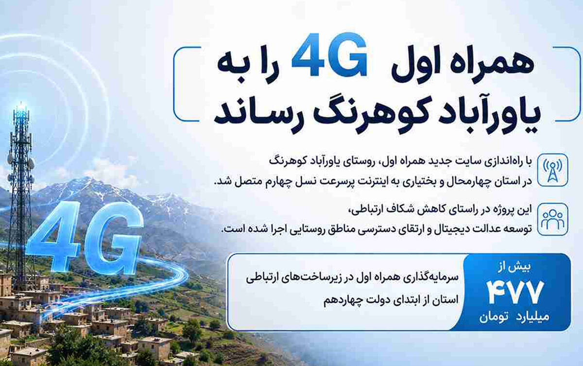 همراه اول ۴G را به یاورآباد کوهرنگ رساند