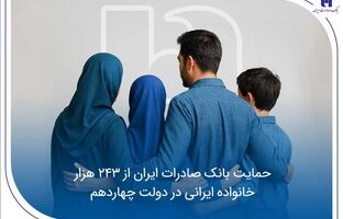 حمایت بانک صادرات ایران از 243 هزار خانواده ایرانی در دولت چهاردهم