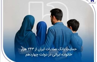 حمایت بانک صادرات ایران از 243 هزار خانواده ایرانی در دولت چهاردهم