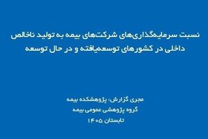 نقش صنعت بیمه در اقتصاد؛ بررسی نسبت سرمایه‌گذاری بیمه‌گران به تولید ناخالص داخلی
