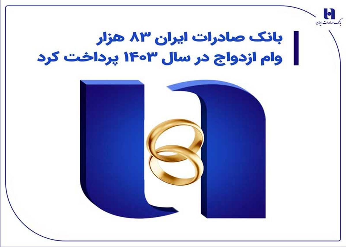 بانک صادرات ایران 83 هزار وام ازدواج در سال 1403 پرداخت کرد