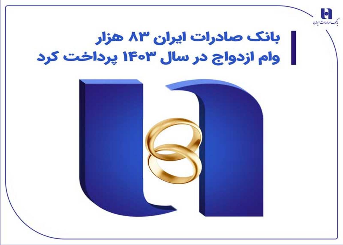 بانک صادرات ایران 83 هزار وام ازدواج در سال 1403 پرداخت کرد