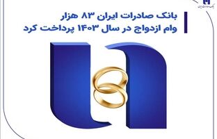 بانک صادرات ایران 83 هزار وام ازدواج در سال 1403 پرداخت کرد
