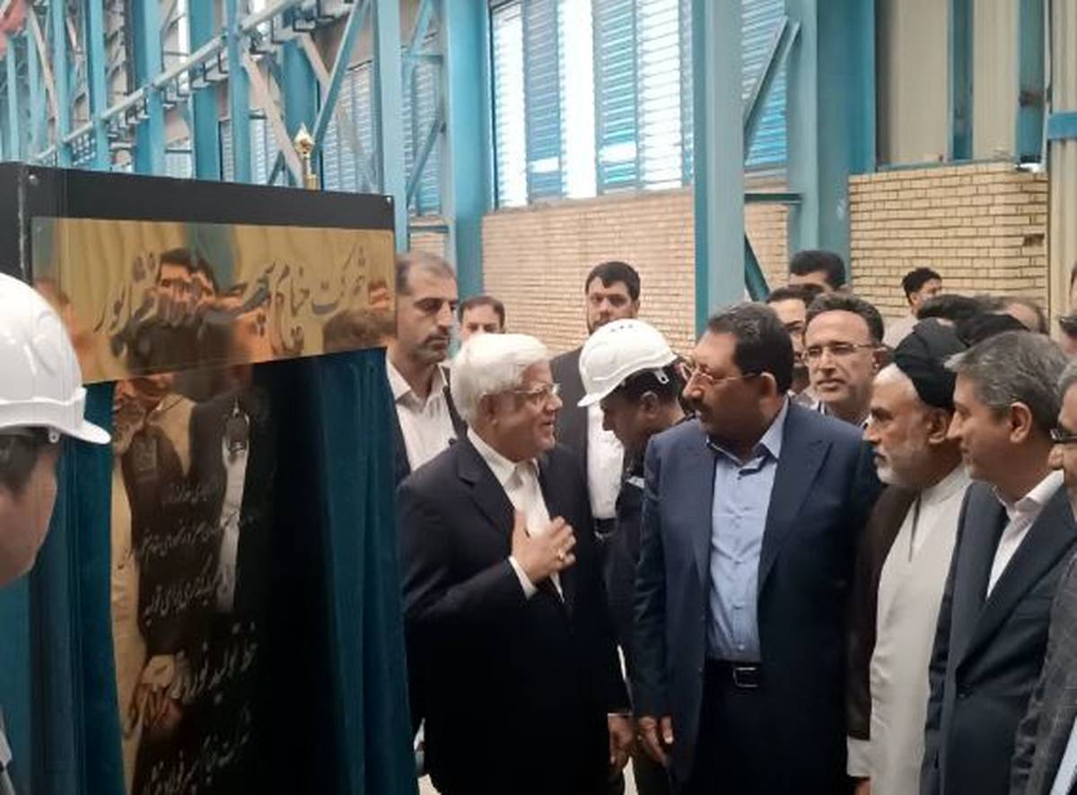 افتتاح بزرگترین خط تولید تیر آهن شرق کشور با حضور معاون اول رییس جمهور در نیشابور
