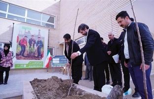 کاشت نهال‌های مثمر اهدایی فولاد مبارکه در مدارس شهرستان مبارکه