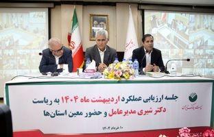 جلسه ارزیابی عملکرد اردیبهشت ماه مدیریت شعب استان‌ها و مناطق پست بانک ایران برگزار شد