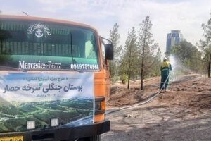 آبیاری ویژه ۶۰۰ هکتار از بوستان جنگلی سرخه‌حصار 