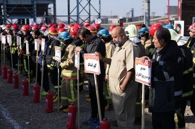 هفدهمین دور المپیاد آتش نشانی کشوری شرکت تهیه و تولید مواد معدنی ایران در یزد آغاز شد
