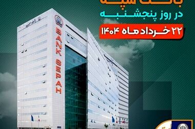 نحوه فعالیت شعب بانک سپه در شهر تهران طی روزهای ۳۱ خرداد الی ۲ تیرماه