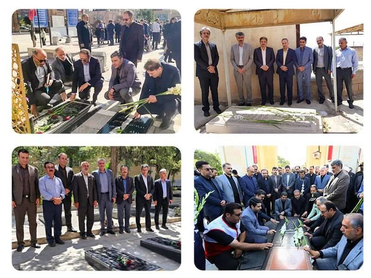 عطر افشانی وگلباران مزار مطهر شهدا در هفته دولت