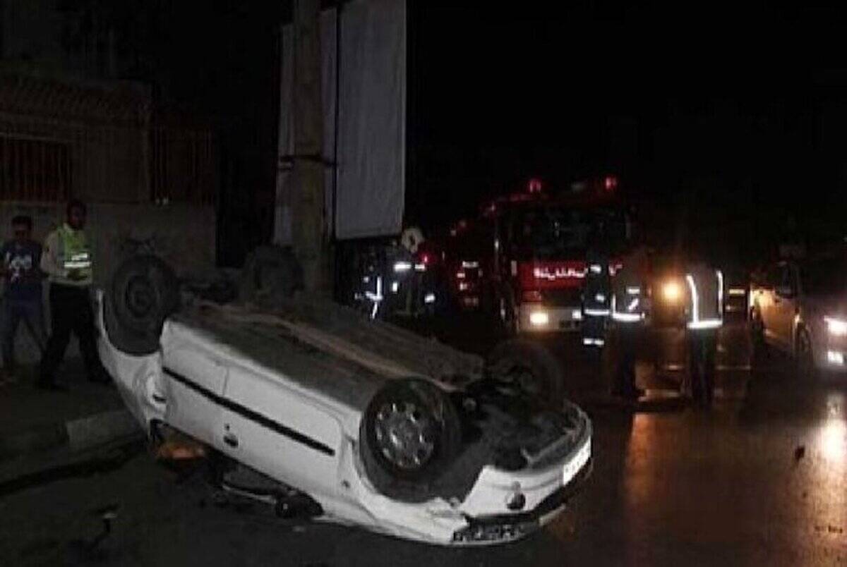 نیمی از واژگونی خودروها در تهران در ساعات شب رخ می‌دهد