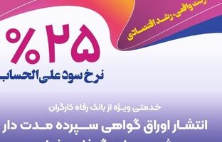 بانک رفاه کارگران برای شرکت‌های دانش‌بنیان گواهی سپرده خاص منتشر می‌کند