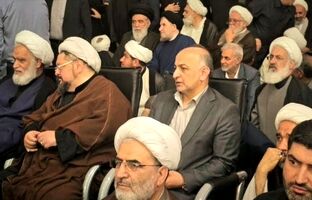حضور مدیرعامل بیمه دی در مراسم اربعین شهید دکتر علی لاریجانی در قم