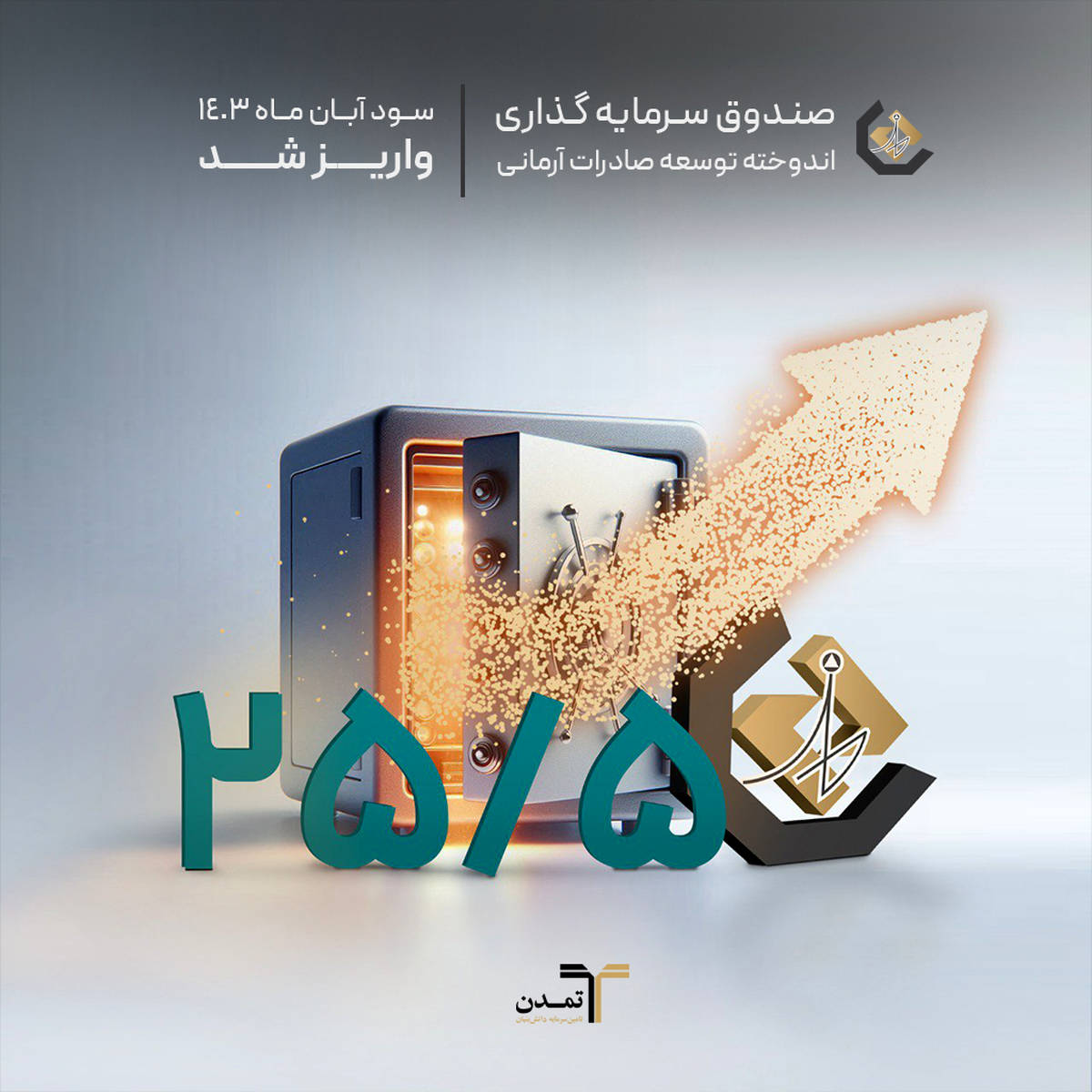 سود آبان ماه 1403 صندوق اندوخته توسعه صادرات آرمانی واریز شد