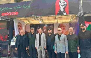 برپایی موکب پذیرایی شرکت چادرملو برای زائران مراسم تشییع رهبر شهید انقلاب