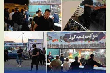برپایی موکب شهدای شرکت پالایش نفت تهران در راهپیمایی جاماندگان اربعین