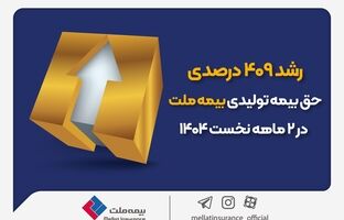 رشد ۴۰۹ درصدی حق‌بیمه تولیدی بیمه ملت در ۲ ماهه نخست ۱۴۰۴